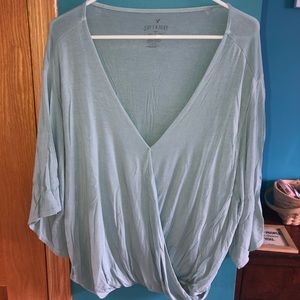 American Eagle light blue 3/4 sleeve